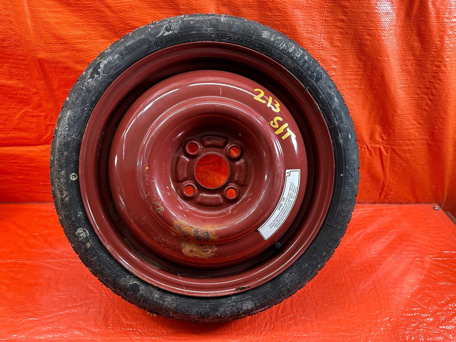 02 03 HONDA CIVIC SI EP3   4x100 EMERGENCY SPARE BACK UP TIRE WHEEL RIM OEM #2130