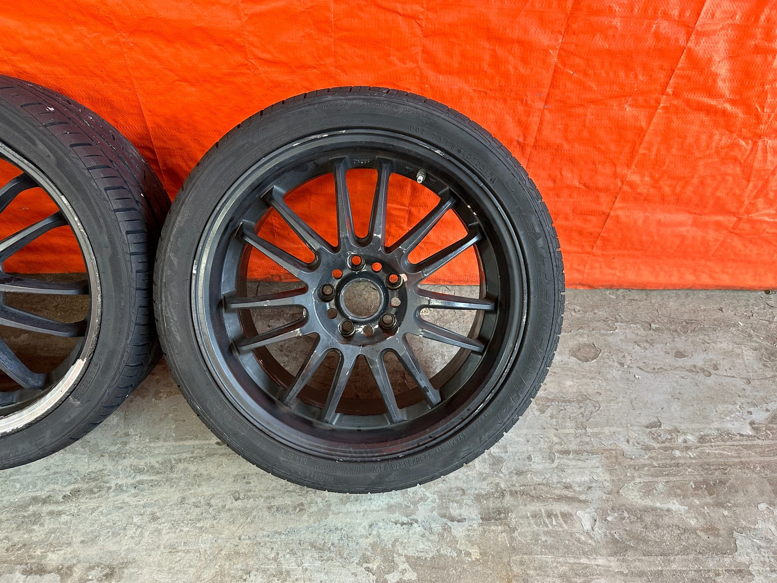 08 15 LANCER EVOLUTION X EVO 10   ROTA SVN WHEELS RIMS W/ TIRES   18x10 & 18x83