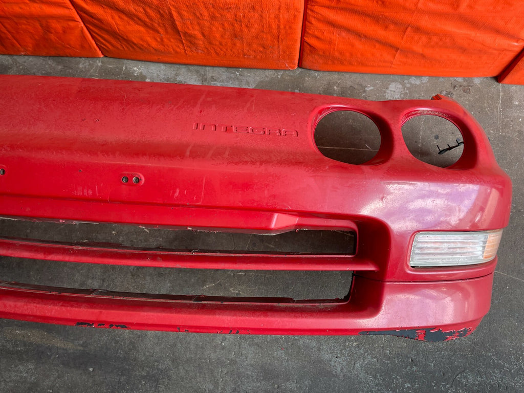 94 97 ACURA INTEGRA 2 & 4 DOOR   FRONT BUMPER COVER   RED   OEM OE FACTORY6