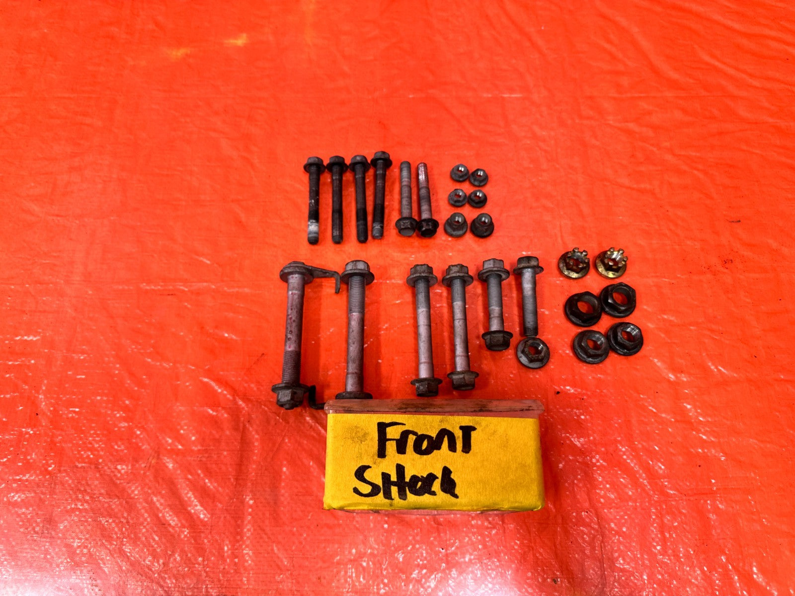 08 15 INFINITI G37 & Q60 FRONT CONTROL ARM BOLTS   UPPER LOWER SPINDLE   OEM 3200
