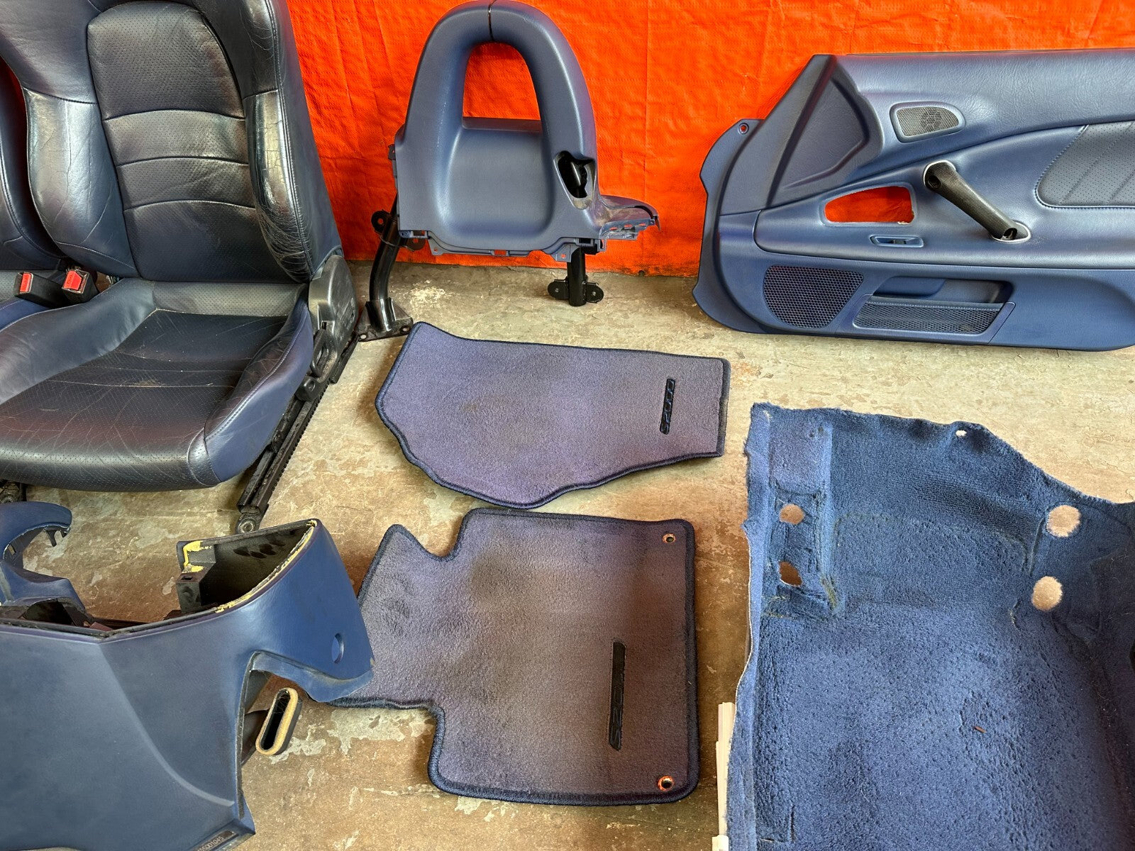 00 09 HONDA S2000   BLUE INTERIOR CONVERSION   SEATS DASH CARPET PLASTICS PANELS5