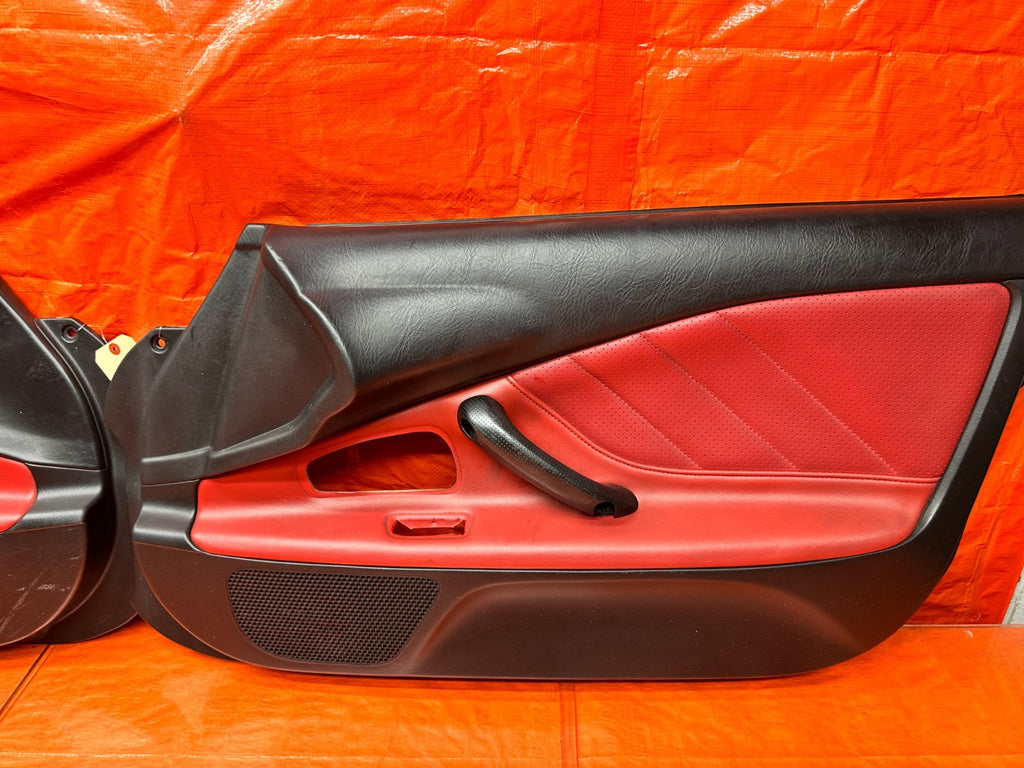 00 03 HONDA S2000 AP1 2.0L BLACK RED INTERIOR DOOR PANELS CARDS LEFT RIGHT #33711