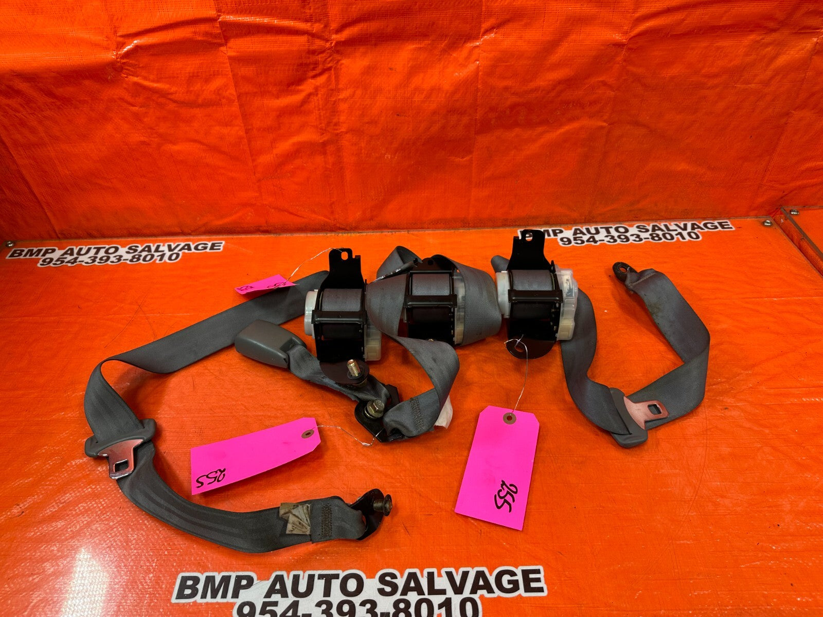 04 08 ACURA TSX   REAR SEAT BELT SET   LEFT & RIGHT SEAT BELTS   GRAY OEM #25510
