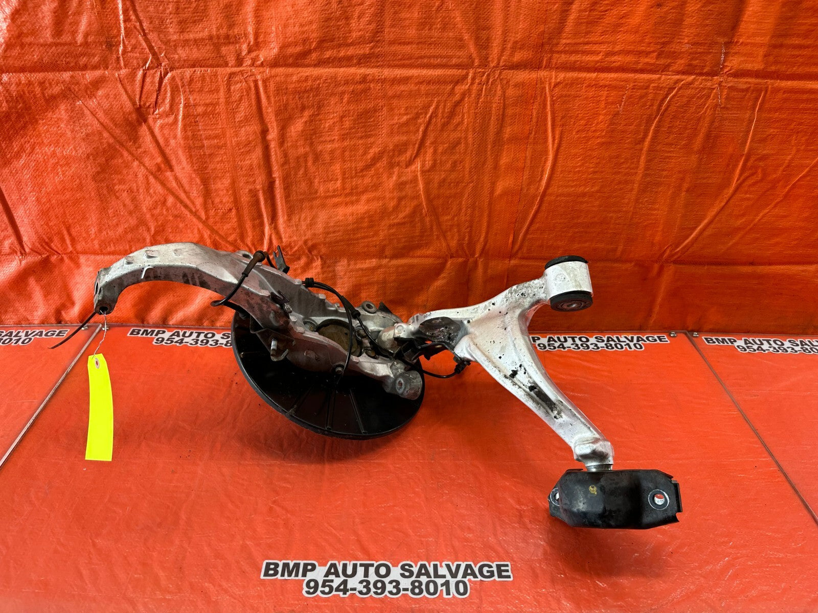 08 15 INFINITI G37 COUPE S RWD LEFT FRONT SPINDLE W/ LOWER CONTROL ARM OEM #2456