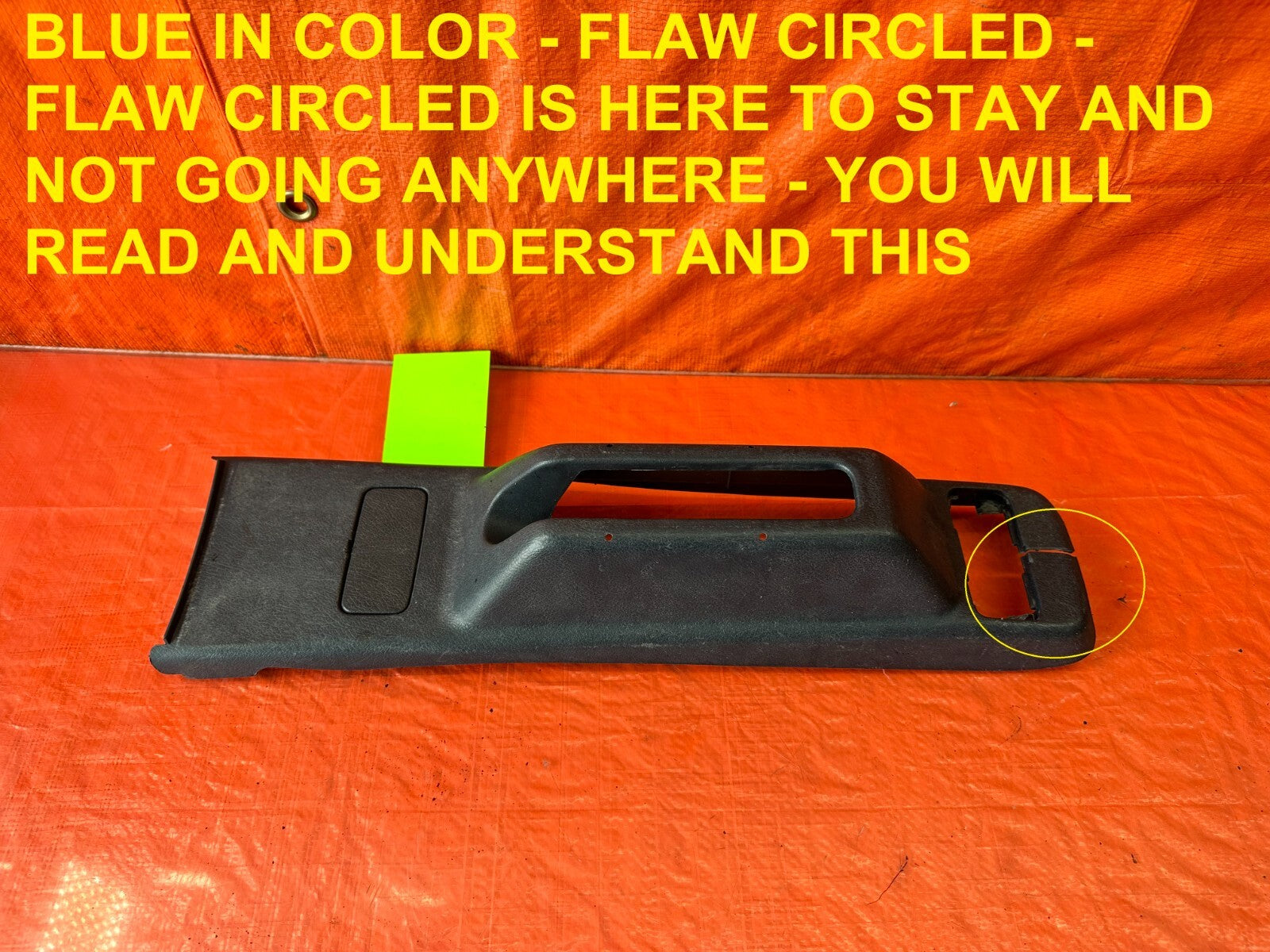 88 91 HONDA CRX   ARM REST DELETE PARKING BRAKE TRIM   BLUE COLOR   OEM #2430