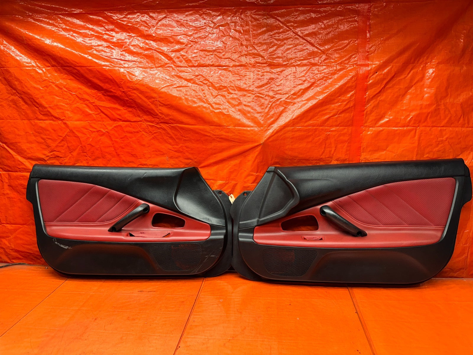 00 03 HONDA S2000 AP1 2.0L BLACK RED INTERIOR DOOR PANELS CARDS LEFT RIGHT #3374