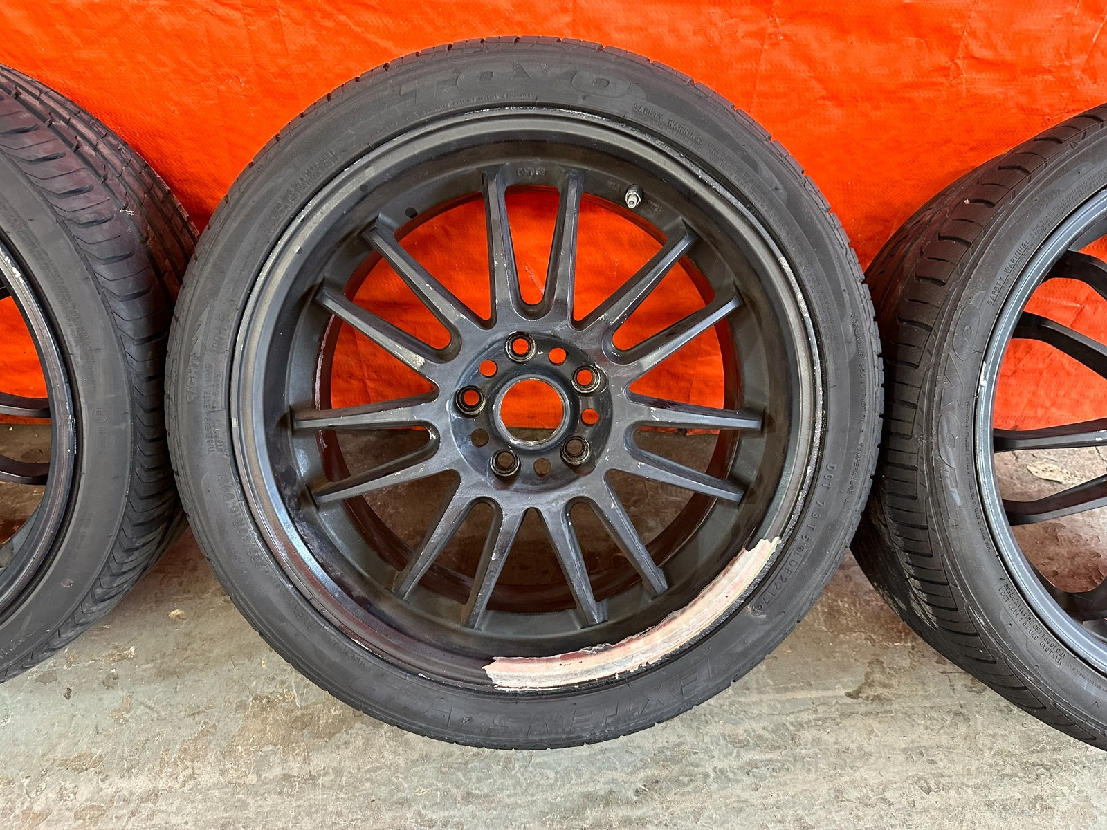 08 15 LANCER EVOLUTION X EVO 10   ROTA SVN WHEELS RIMS W/ TIRES   18x10 & 18x86