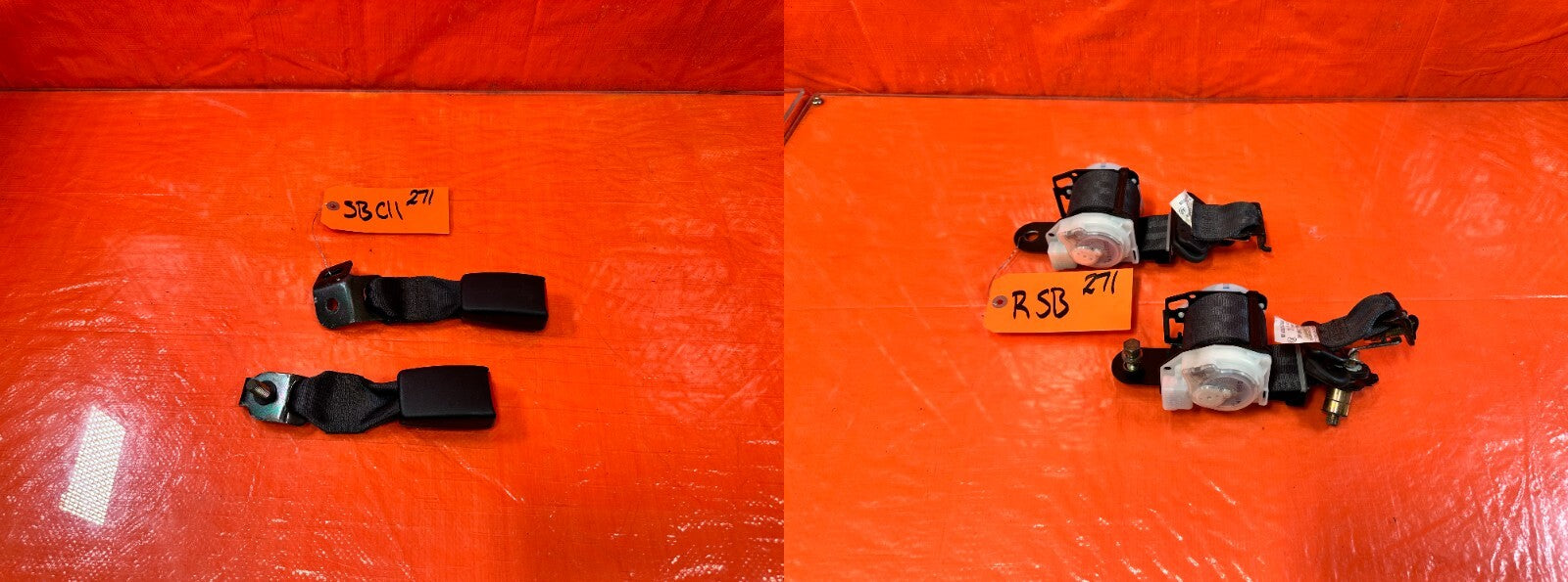 02 06 ACURA RSX TYPE S & BASE   REAR SEAT BELT SET LEFT RIGHT BLACK OEM #2710