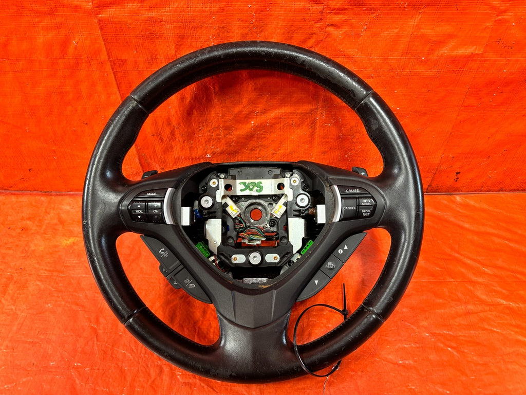 09 14 ACURA TSX   STEERING WHEEL   BLACK LEATHER WRAP   OEM FACTORY #3051