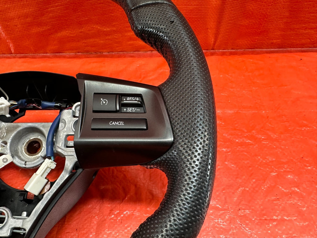 15 20 SUBARU WRX STI   STEERING WHEEL   BLACK LEATHER WRAP   OEM FACTORY #1826