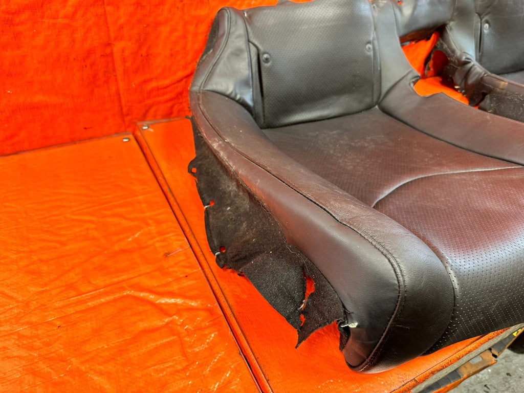 08 09 INFINITI G37 COUPE SPORT REAR UPPER SEAT BLACK LEATHER COVER SKIN OEM 32011