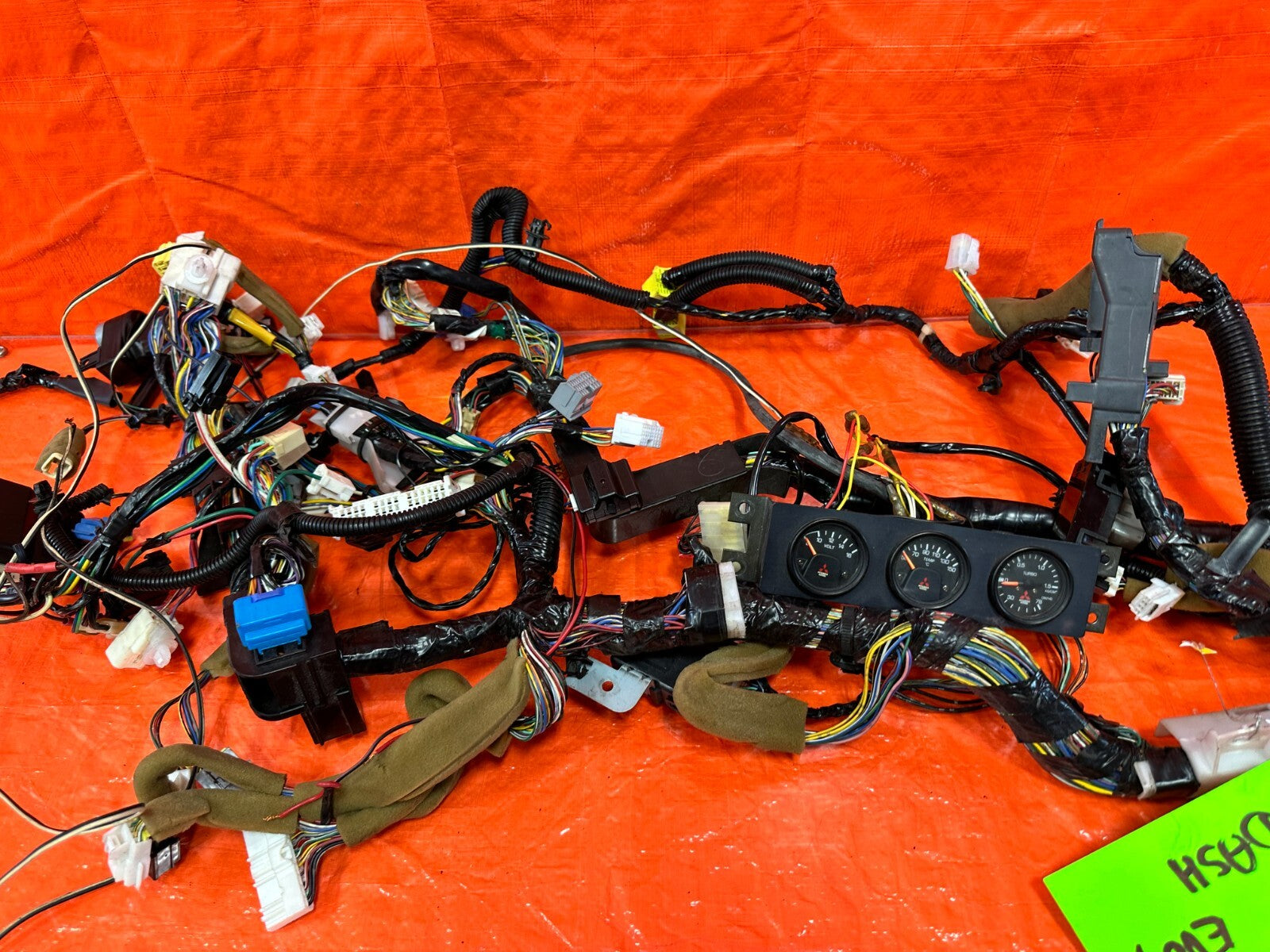 2006 06 LANCER EVOLUTION IX EVO 9 MR VOLT TEMP TURBO MR GAUGES W/ ALL WIRING OEM12