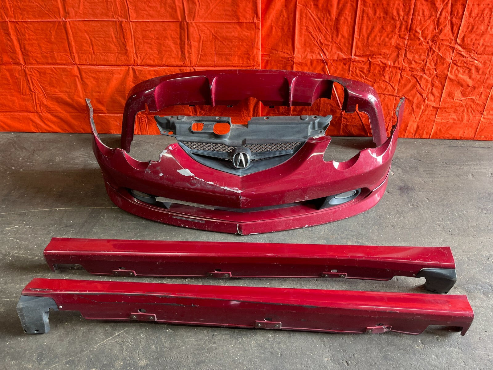 02 04 ACURA RSX A SPEC LIP KIT   COMPLETE FRONT REAR LIP SIDE SKIRTS OEM FOG DC50