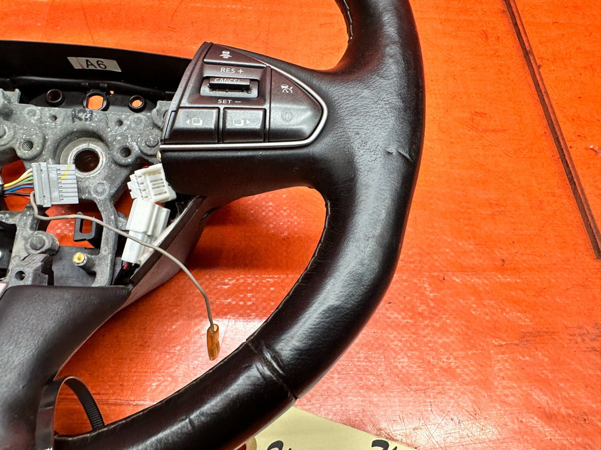 14-15 INFINITI Q50 3.7L AWD LEATHER STEERING WHEEL BARE MOUNTING FRAME OEM #3456