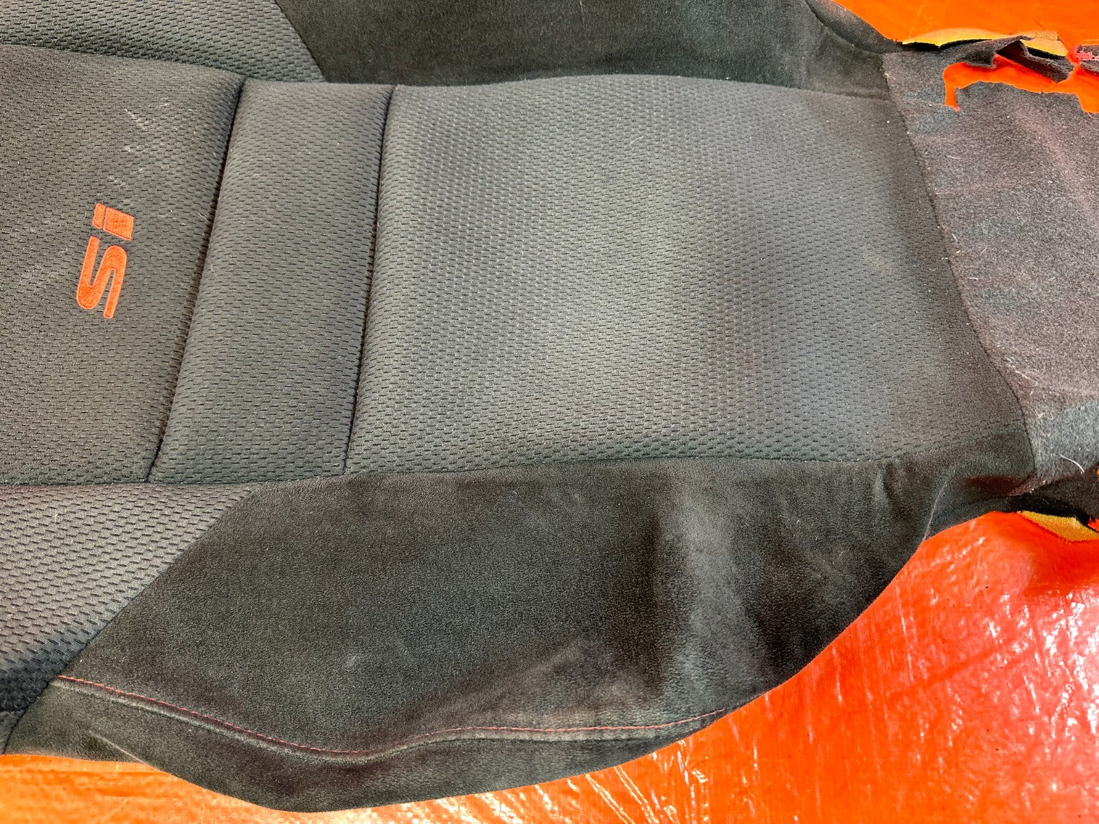 06 11 HONDA CIVIC SI RIGHT FRONT UPPER SEAT SKIN CLOTH FABRIC COVER OEM #2706