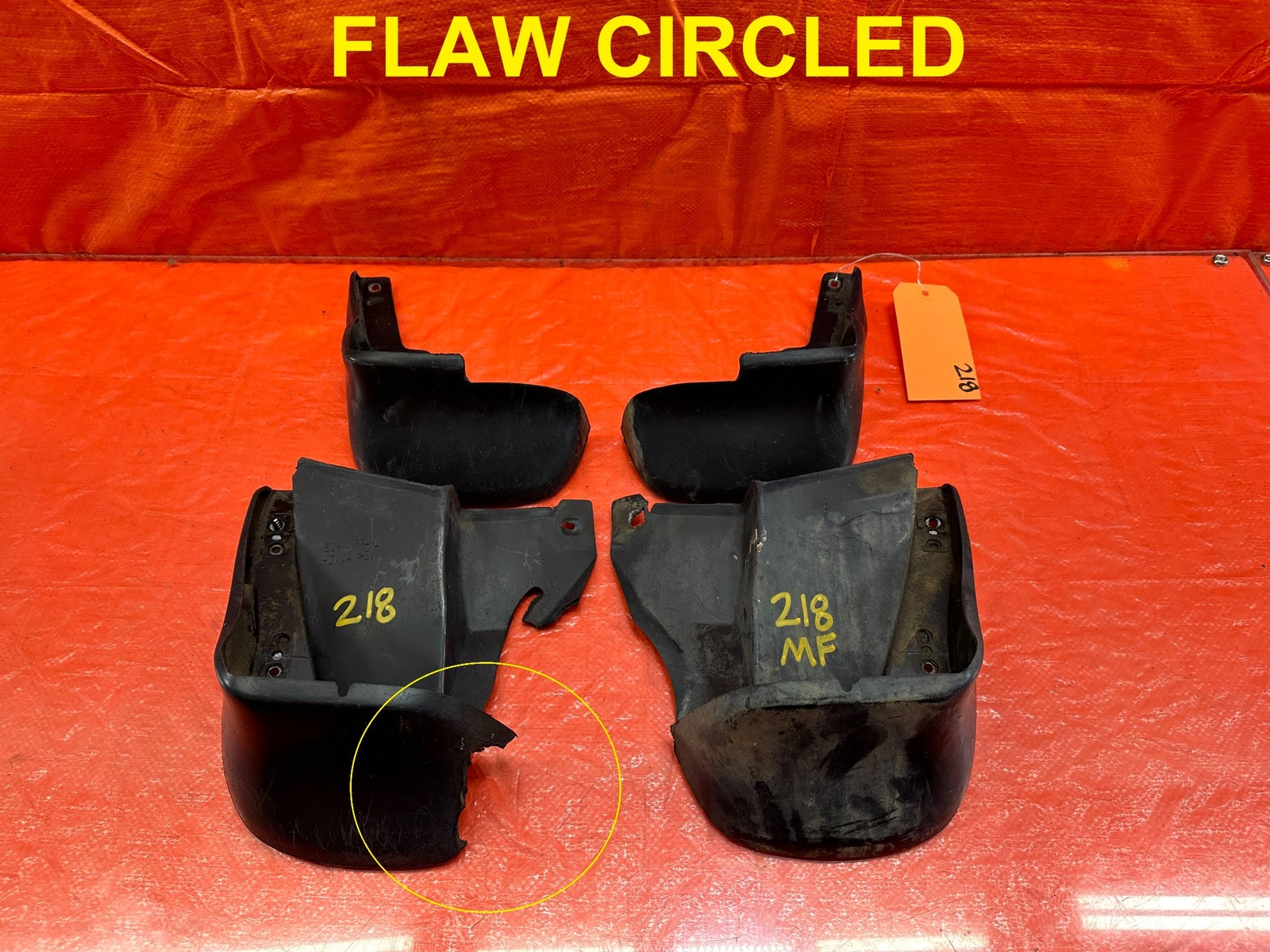 96 00 HONDA CIVIC   COUPE & SEDAN   FACTORY FRONT AND REAR MUD FLAPS   OEM #2180