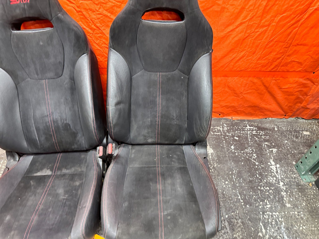 08-14 SUBARU IMPREZA WRX STI FRONT SEATS PAIR DRIVER PASSENGER OEM #745