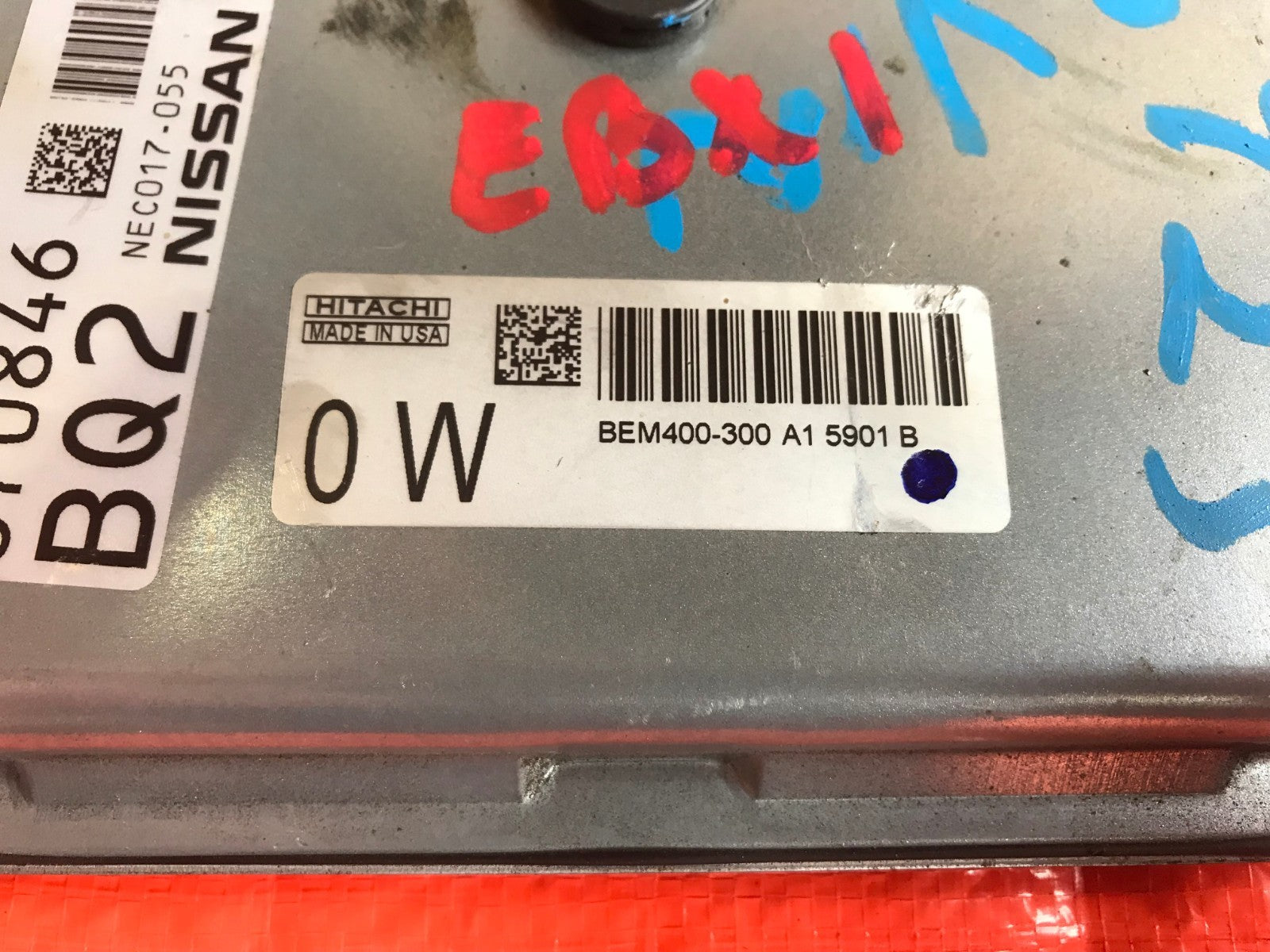 OEM 2015 15 NISSAN ALTIMA ENGINE COMPUTER ECU ECM EBX   PART # BEM400 300 A11