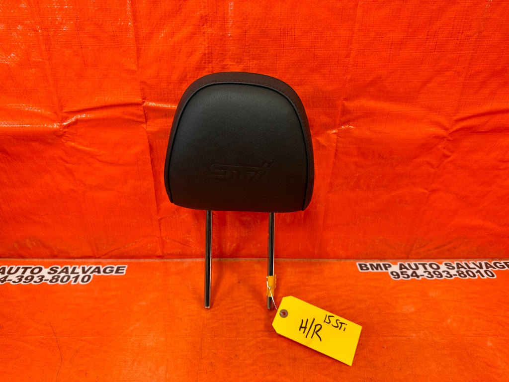 15 19 SUBARU WRX STI   FRONT SEAT HEAD REST   LEFT OR RIGHT   BLACK W RED STITCH11