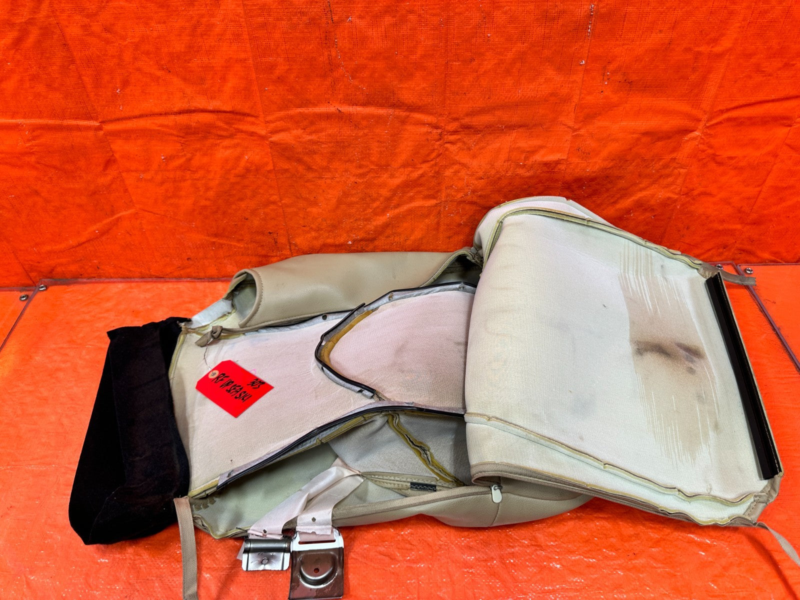 09 11 MAZDA RX8 RX 8   RIGHT FRONT UPPER SEAT SKIN WRAP TAN   OEM 3038