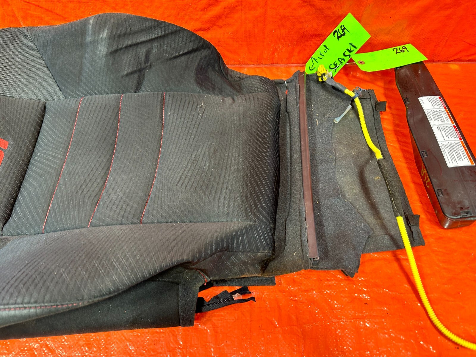 2013 13 HONDA CIVIC SI 2D COUPE DRIVER LEFT FRONT UPPER SEAT COVER SKIN OEM 2697