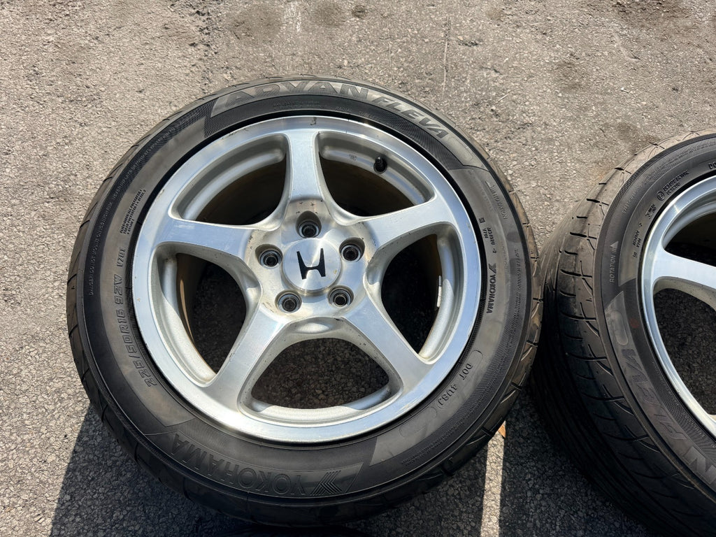 00 09 HONDA S2000   AP1 WHEELS RIMS W/ YOKOHOMA ADVAN FLEVA TIRES OEM #3379