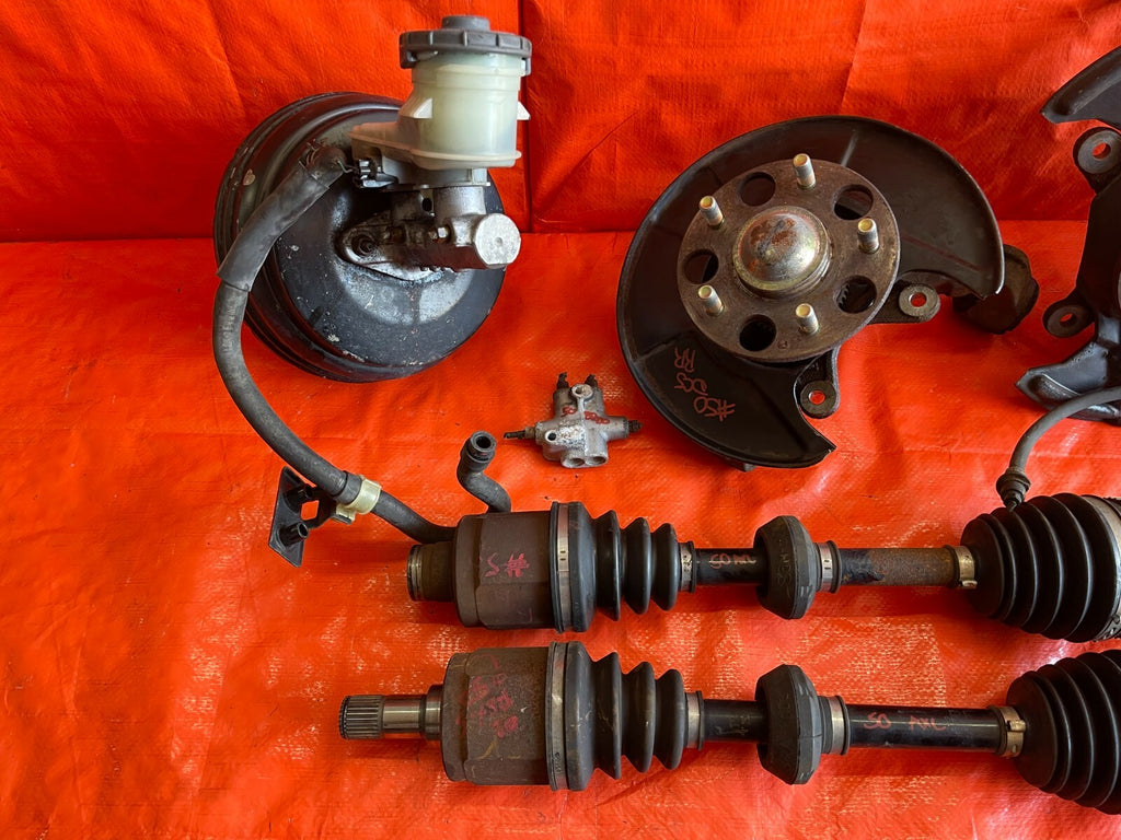 01 05 HONDA CIVIC   FULL 36MM 5 LUG CONVERSION SPINDLES CALIPERS E BRAKE BOOSTER7