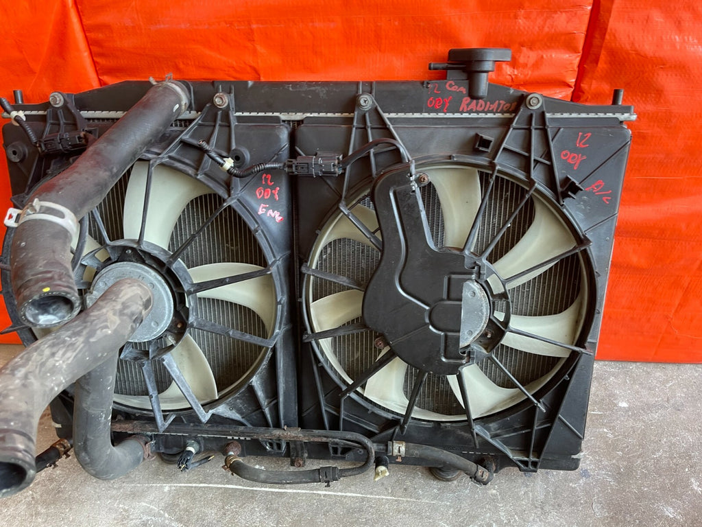 12 14 HONDA ODYSSEY   RADIATOR W/ COOLING FANS MODULES UPPER LOWER HOSES   OEM3