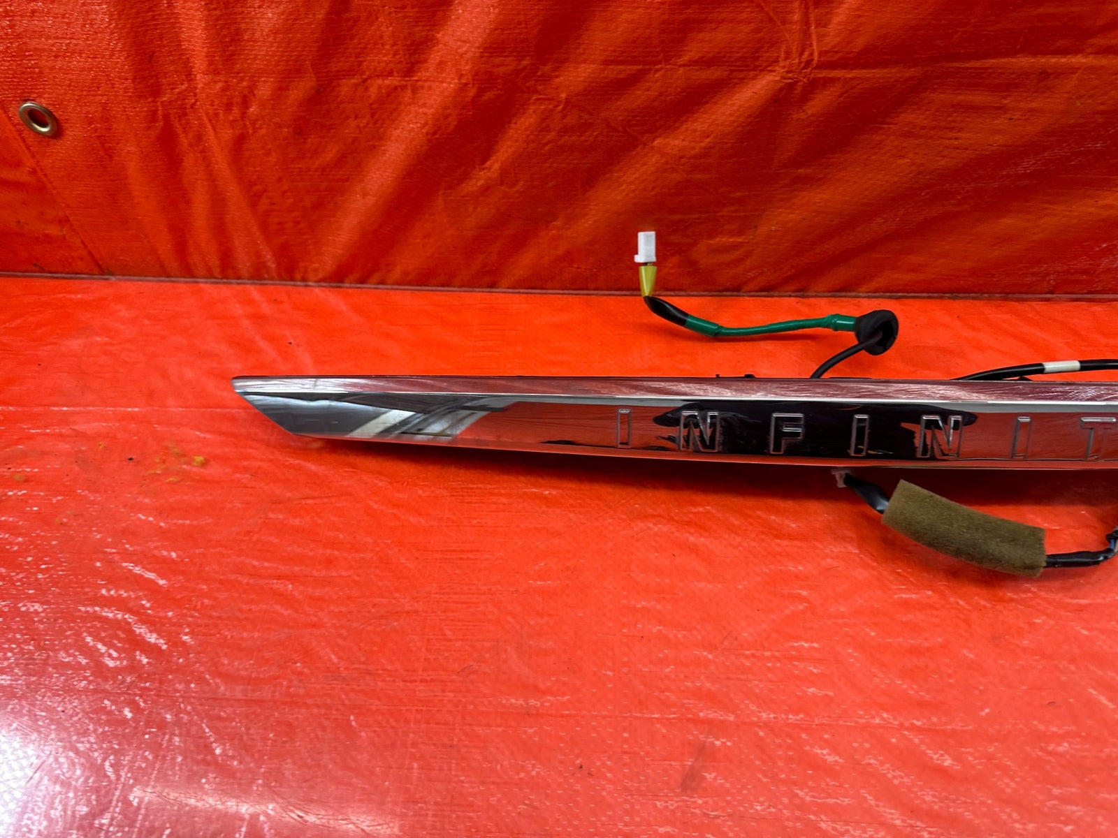 14 17 INFINITI Q50   REAR UPPER TRUNK TRIM W/ BACK UP CAMERA & INFINITI TEXT OEM8