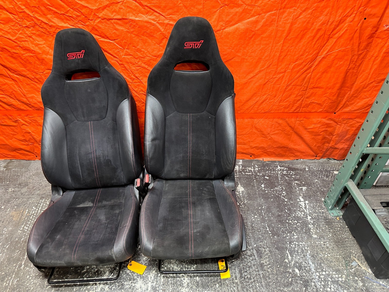08-14 SUBARU IMPREZA WRX STI FRONT SEATS PAIR DRIVER PASSENGER OEM #742
