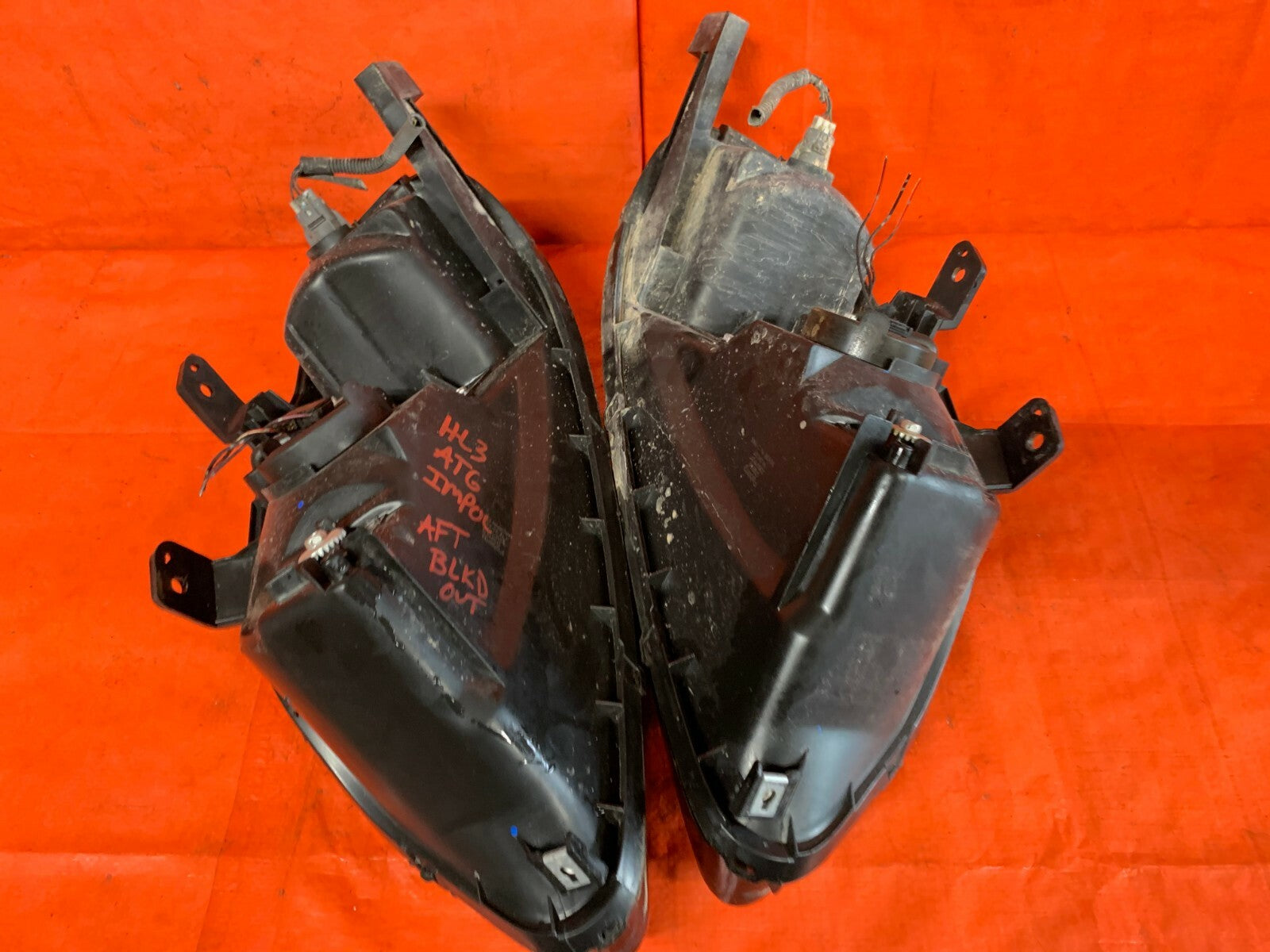 99 00 HONDA CIVIC SI EM1   BLACKED OUT HEADLIGHT HEADLAMP SET HEADLIGHTS 10