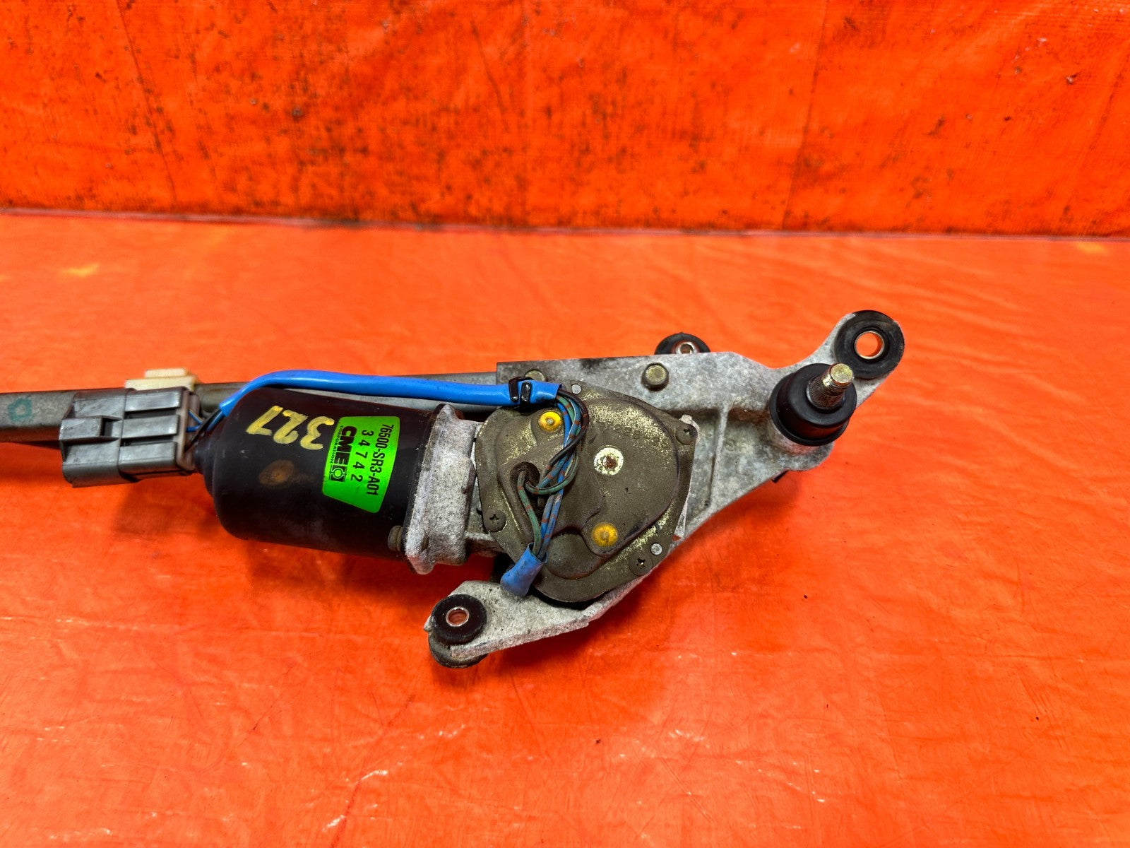 92 95 HONDA CIVIC   WINDSHIELD WIPER MOTOR W/ LINKAGE   OEM #3277