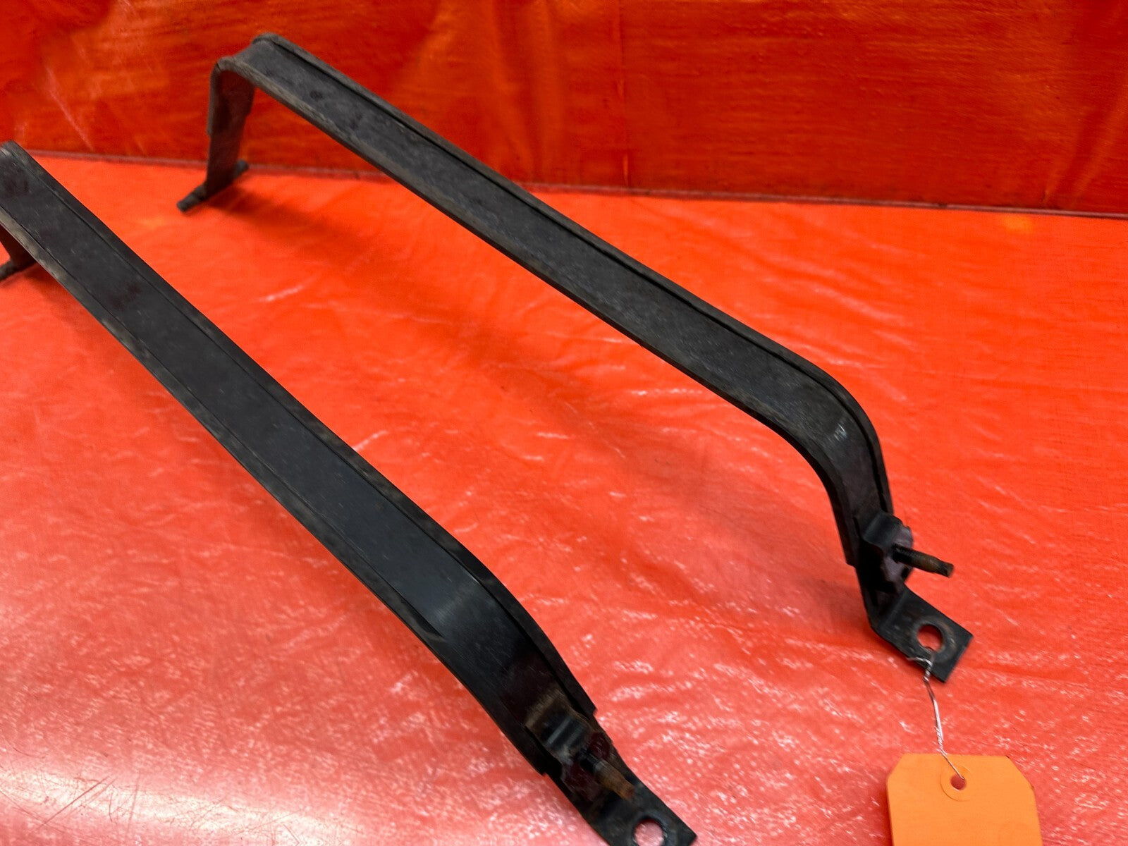 08 15 LANCER EVOLUTION X EVO 10 GAS GASOLINE FUEL TANK MOUNTING STRAPS BANDS 2176