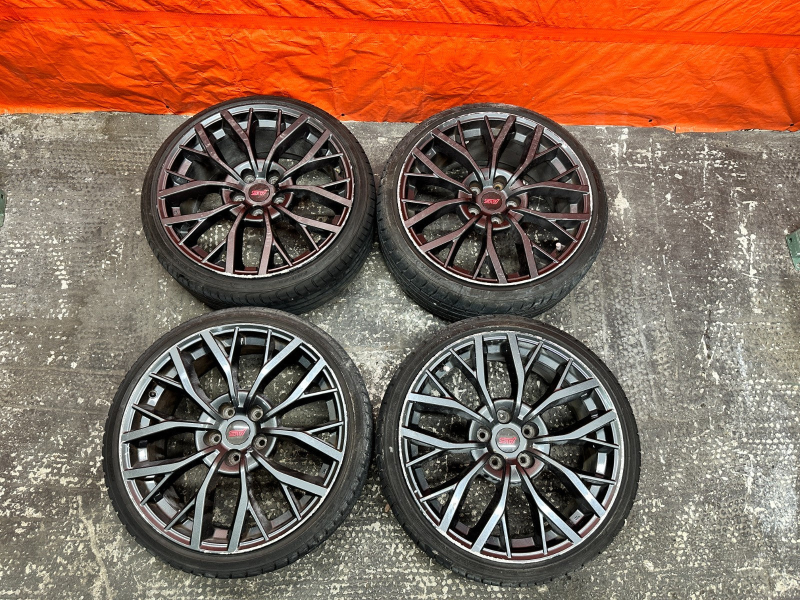 15-20 SUBARU WRX STI 4D 2.5L EJ257 18" ALLOY WHEELS RIMS TIRE SET SET OF 4 OEM0