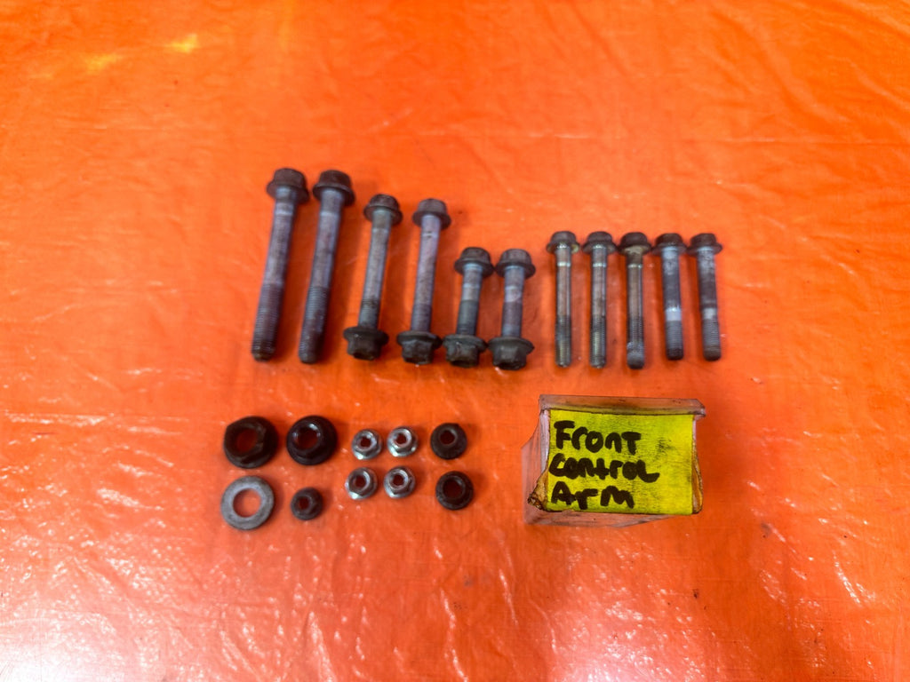 08 15 INFINITI G37 & Q60 FRONT CONTROL ARM BOLTS   UPPER LOWER SPINDLE   OEM 3290