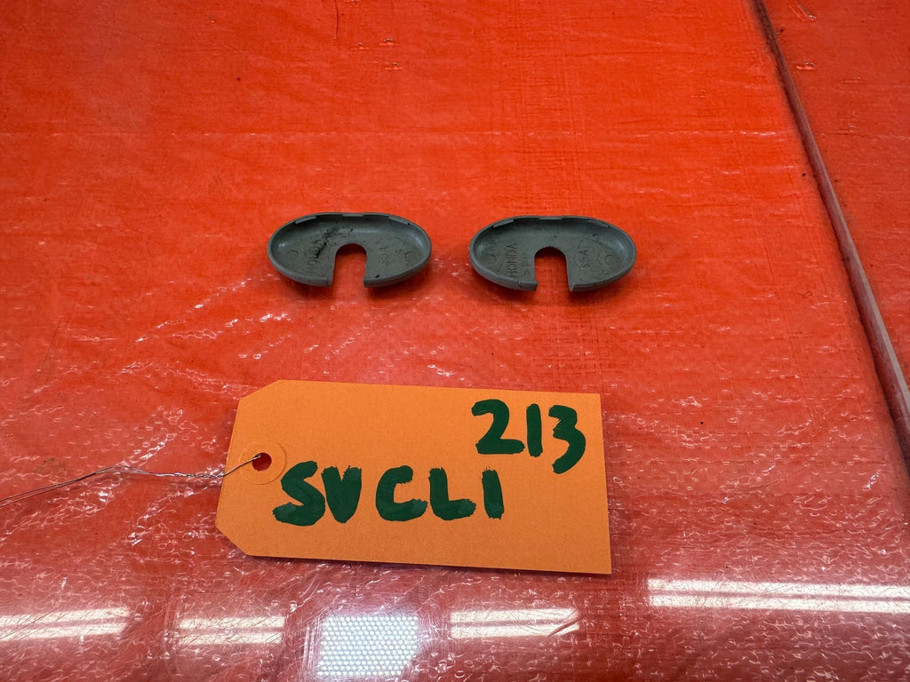 02 05 HONDA CIVIC SI EP3 HATCH LEFT & RIGHT SUN VISOR CAPS CLIPS COVERS OEM #2136