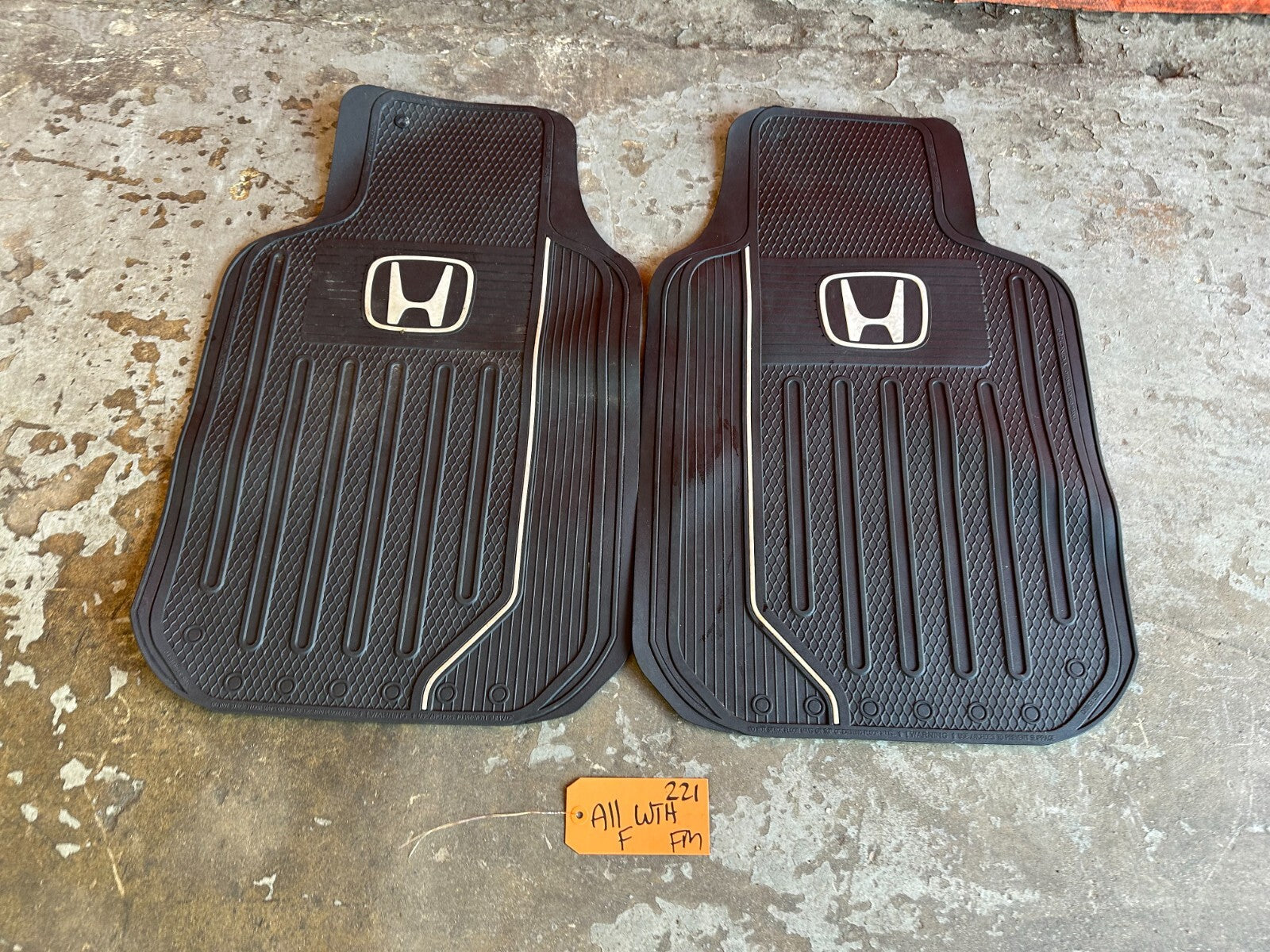96 00 HONDA CIVIC COUPE   ALL WEATHER FLOOR MAT SET   LEFT RIGHT FRONT   #2216