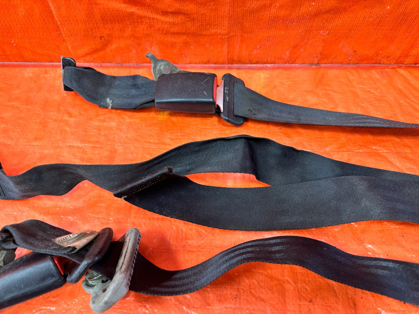 96 00 HONDA CIVIC COUPE REAR SEAT BELT SET LEFT & RIGHT SEAT BELTS BLACK OEM 2854