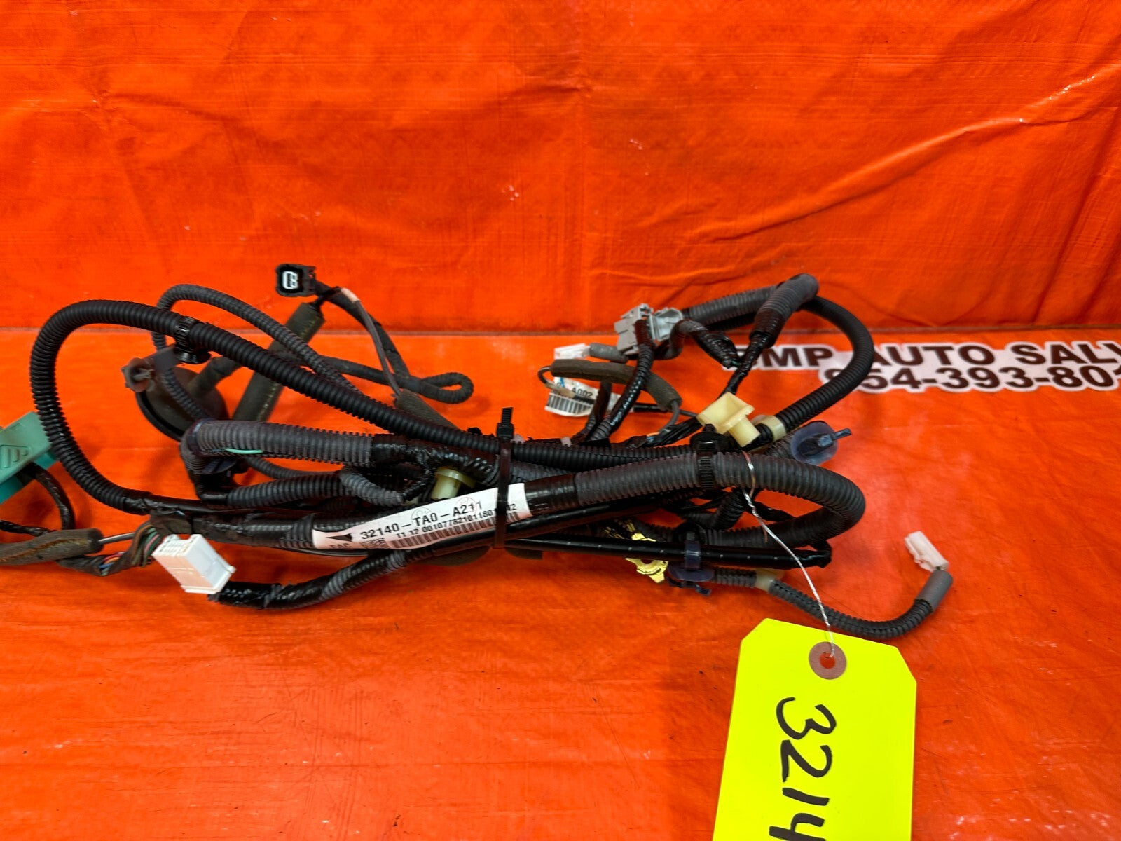 08 12 HONDA ACCORD SEDAN   PASSENGER RIGHT INTERIOR WIRE HARNESS WIRING LOOM 2513