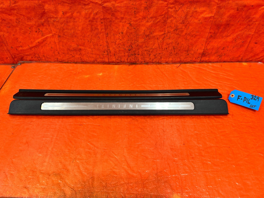 09 15 INFINITI G37 CONVERTIBLE LEFT AND RIGHT FLOOR PILLARS SCUFF PLATE SET 3290