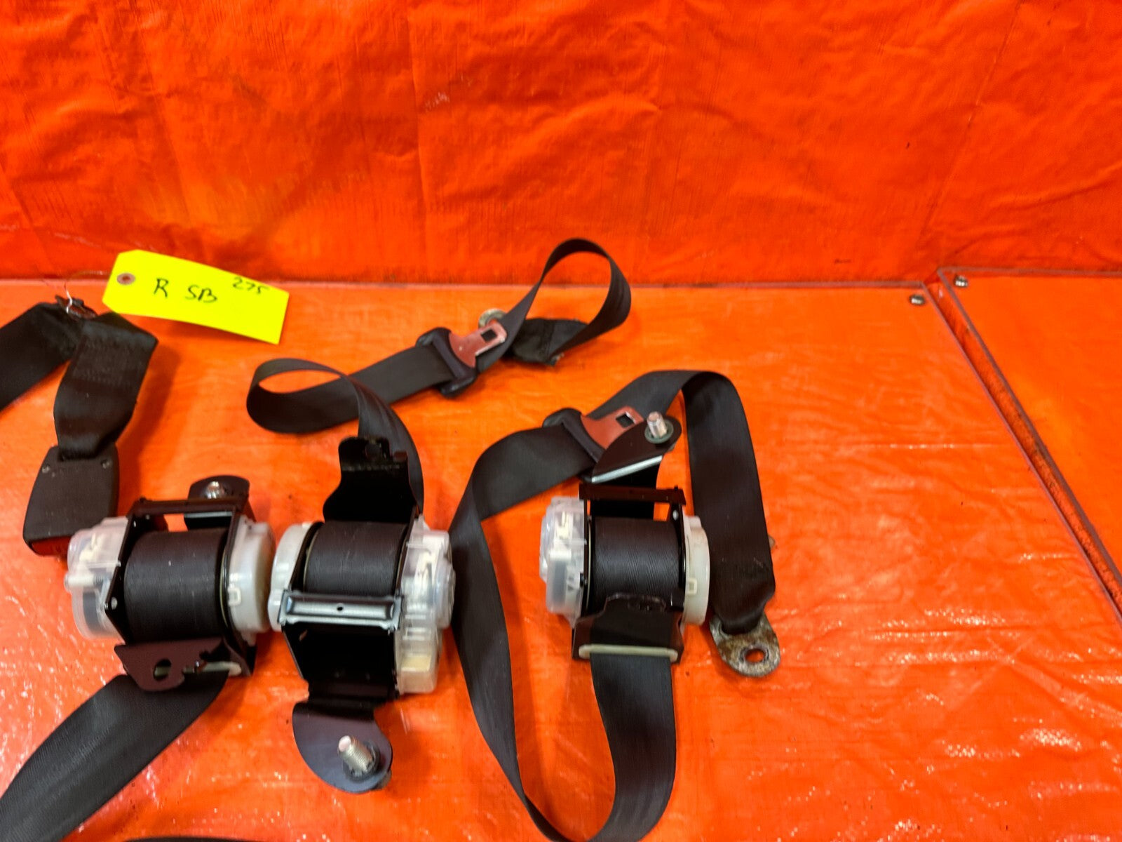 04 08 ACURA TSX   REAR SEAT BELT SET   LEFT & RIGHT SEAT BELTS   BLACK OEM #2756