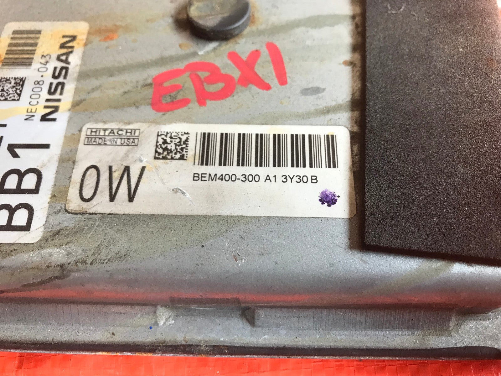 OEM 2015 15 NISSAN ALTIMA ENGINE COMPUTER ECU ECM EBX   PART # BEM400 300 A1 1