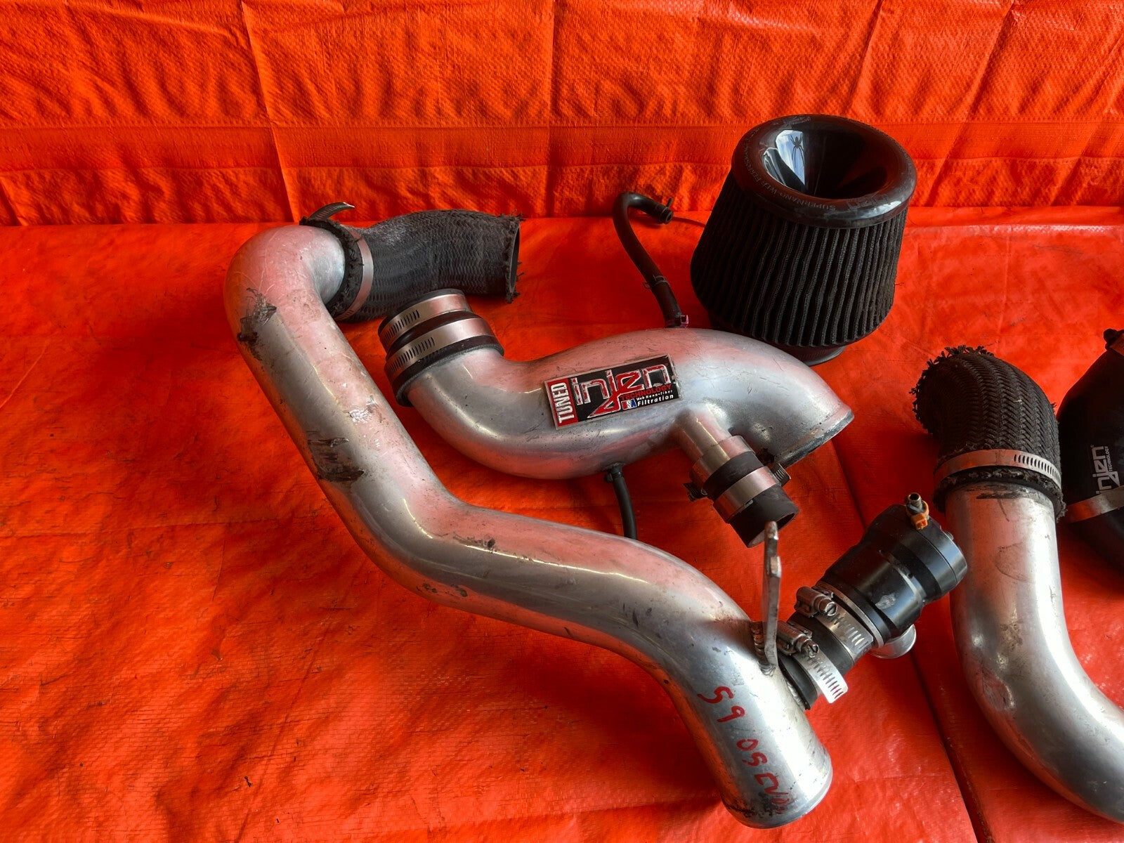 03 06 LANCER EVOLUTION 8 & 9   INJEN BRAND INTAKE / INTERCOOLER PIPING + GFB BOV6