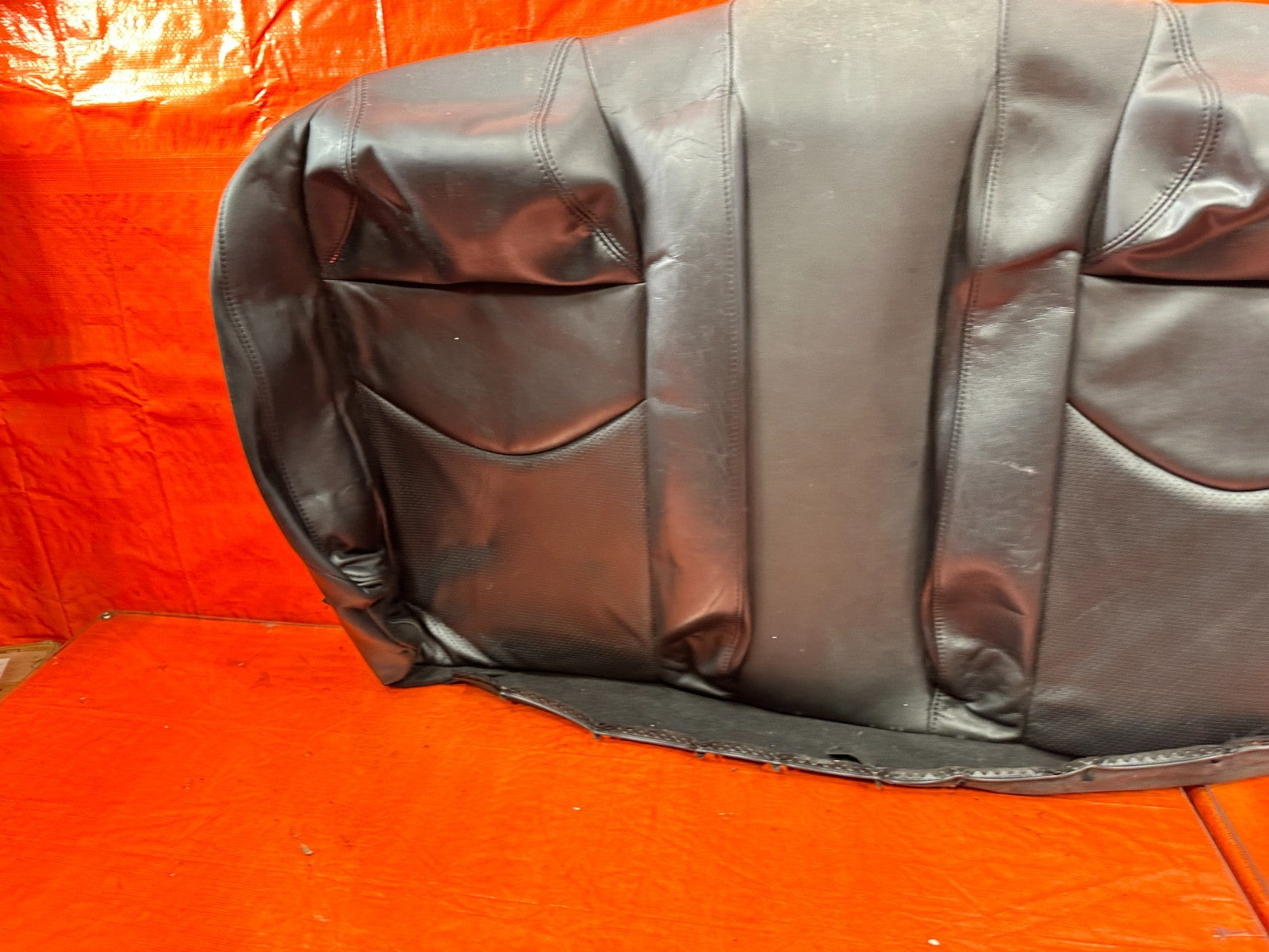 08 09 INFINITI G37 COUPE SPORT REAR UPPER SEAT BLACK LEATHER COVER SKIN OEM 3117