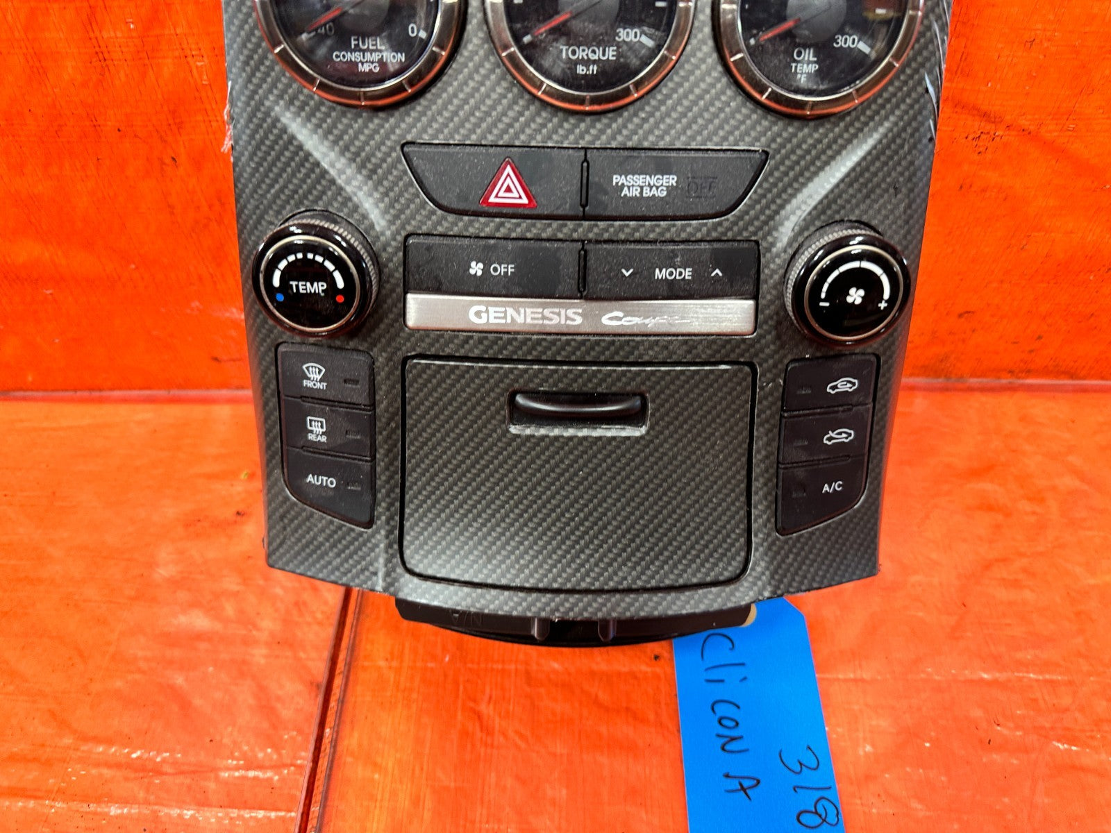 13 16 HYUNDAI GENESIS COUPE AC HEATER CLIMATE CONTROL W/ OIL FUEL TORQUE GAUGE *3