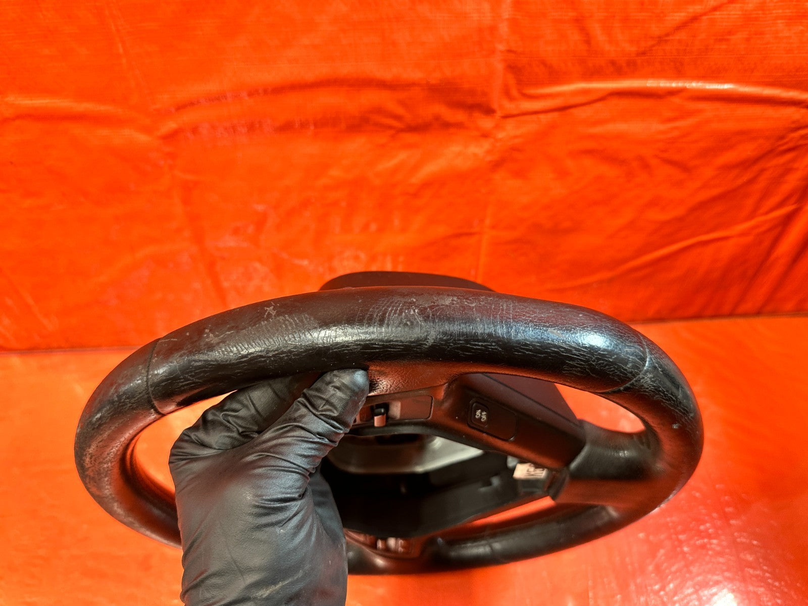 08 15 INFINITI G37 & Q60 2D COUPE   STEERING WHEEL   BLACK LEATHER WRAP OEM 32015