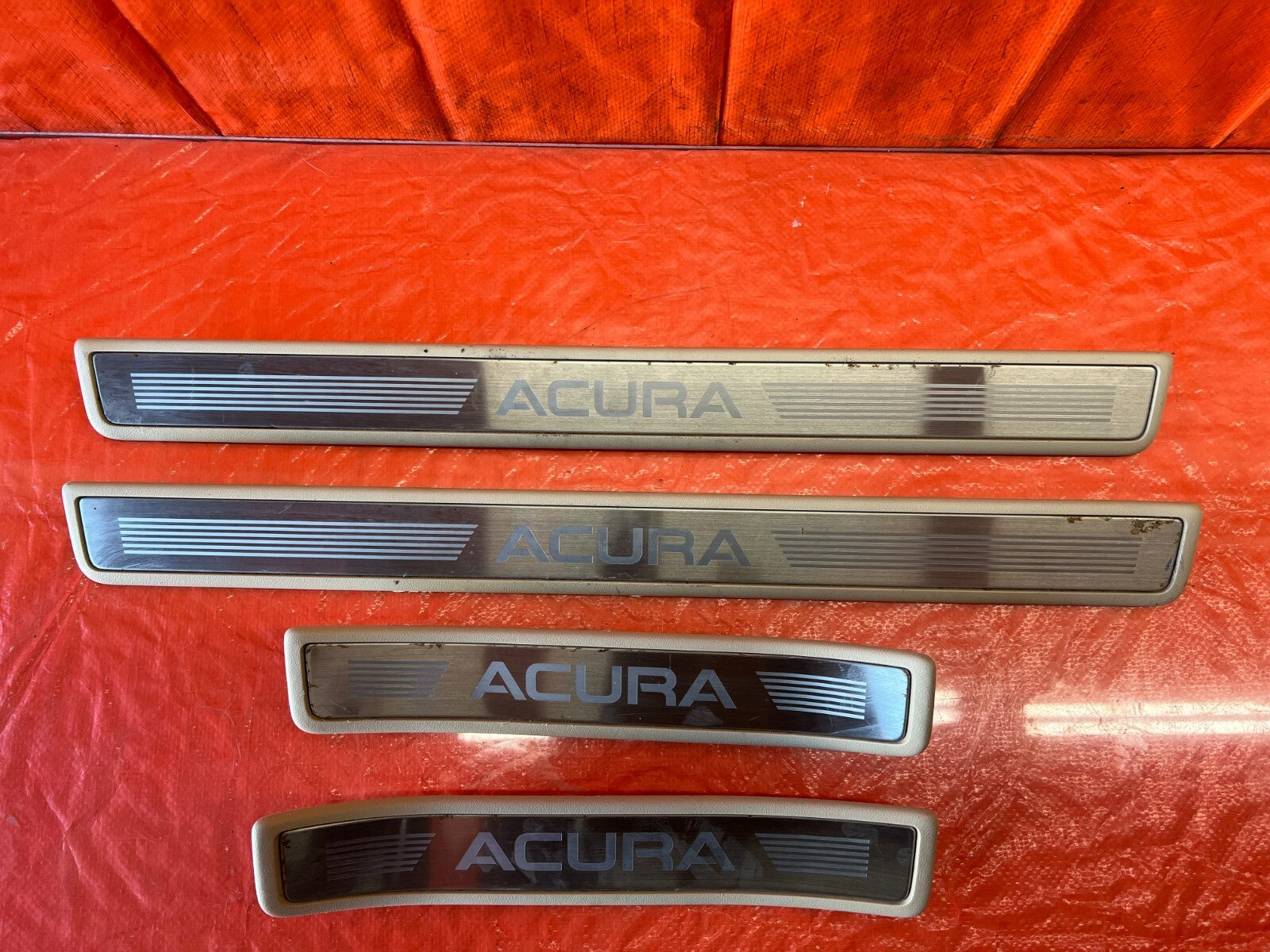 09 14 ACURA TSX   FLOOR PILLAR SCUFF PLATE SET LEFT RIGHT FRONT REAR   OEM #1588