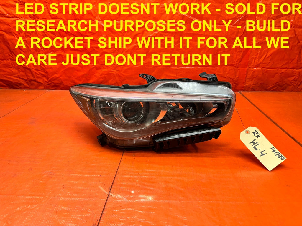 14 17 INFINITI Q50   PASSENGER RIGHT HEAD LIGHT HEAD LAMP HEADLIGHT NON AFS0