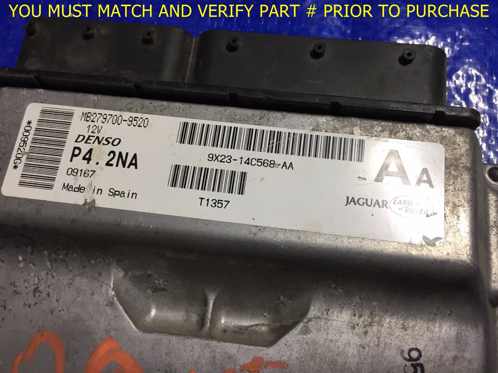 OEM 2009 JAGUAR XF ENGINE COMPUTER ECU ECM EBX MB279700 9520 9X23 14C568 AA1