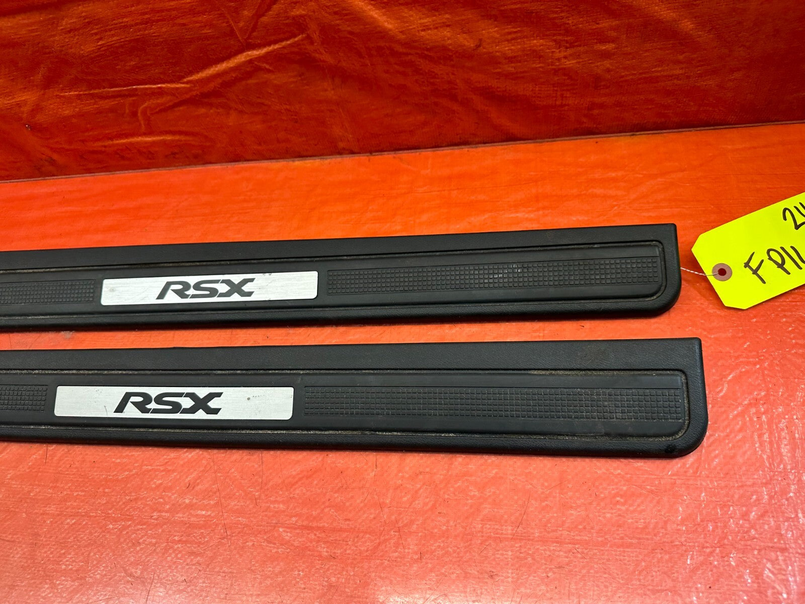 02 06 ACURA RSX BLACK FLOOR PILLAR SCUFF PLATE SET PILLARS LEFT RIGHT OEM #2402